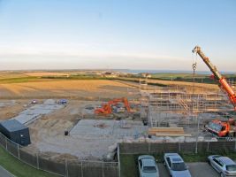 MacSalvers crane at construction site, Breage Near Porthlevan Cornwall